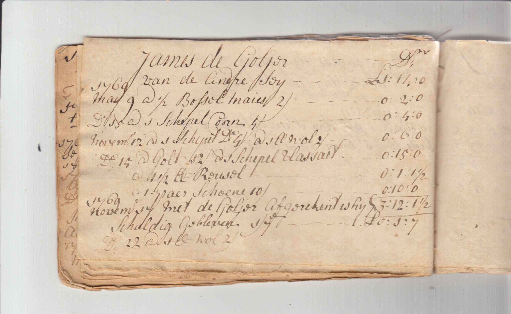 BH105 Pg 26, 1759-1771 & 1783 - Farm Sales Account Book - Pages 21-30